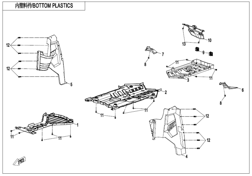 BOTTOM PLASTICS CF1000AU-F04-5