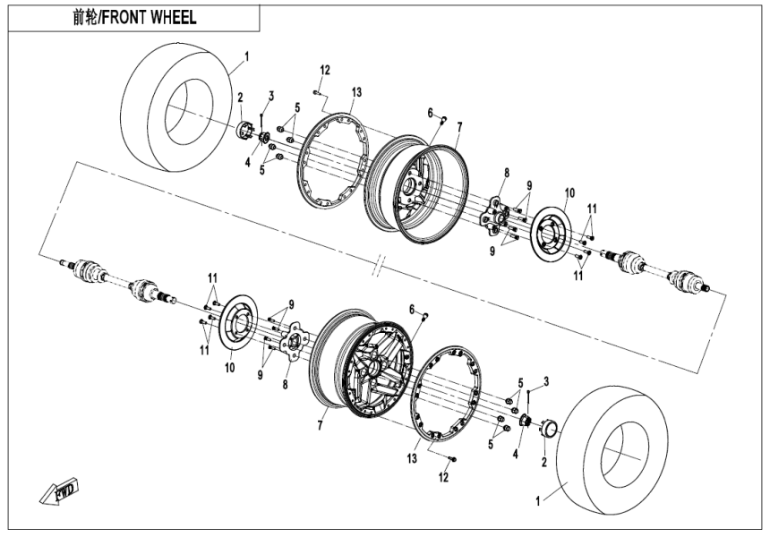 FRONT WHEEL(OVERLAND) CF1000AU-F07-B