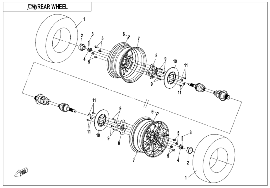 REAR WHEEL CF1000AU-F11-A