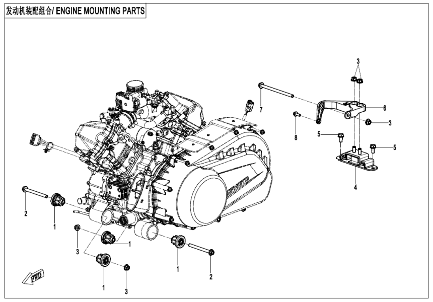 ENGINE MOUNTING PARTS CF1000AZ-2-F00-1