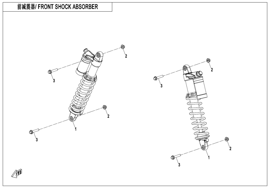 FRONT SHOCK ABSORBER(GAS ,YuAn) CF1000AZ-2-F05-2-A