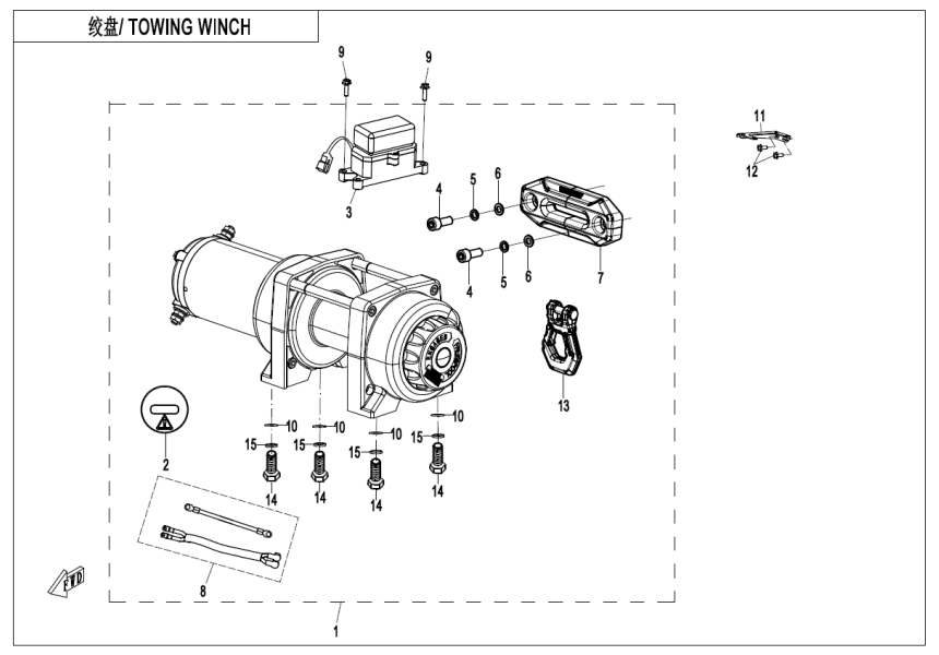 TOWING WINCH(WITHOUT WINCH CONTROL SWITCH) CF1000AZ-2-F15-2-B