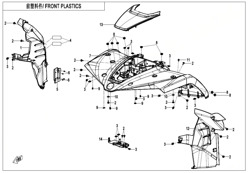 FRONT PLASTICS CF400AZ-3L-F04-2