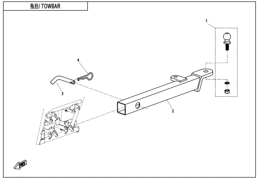 TOWBAR(PIN SHAFT CONNECTION ) CF400AZ-7L-F40-A