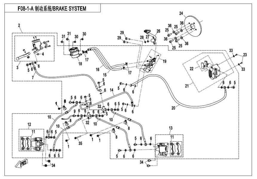 BRAKE SYSTEM CF500AU-6L-F08-A