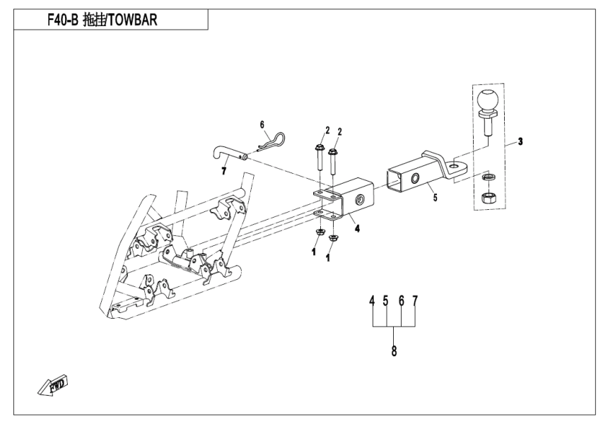 TOWBAR CF500AU-6L-F40-B