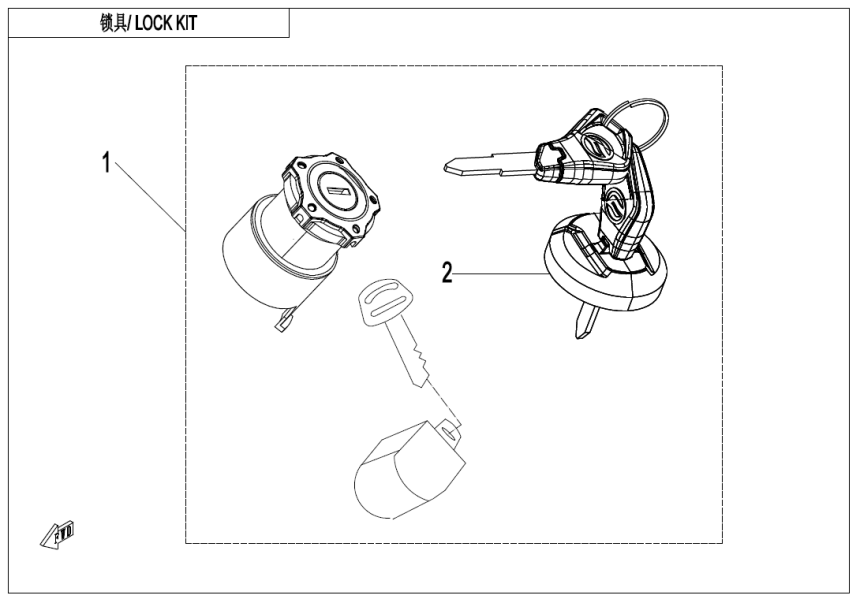 LOCK KIT(WITH GEARSHIFT LOCK) CF600AU-3L-F01-A-V1