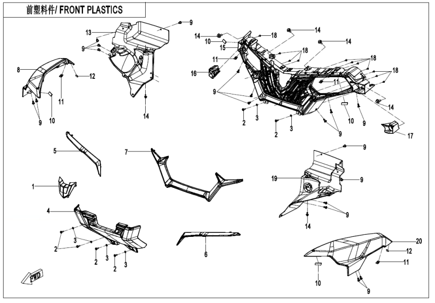 FRONT PLASTICS CF600AU-3L-F04-1