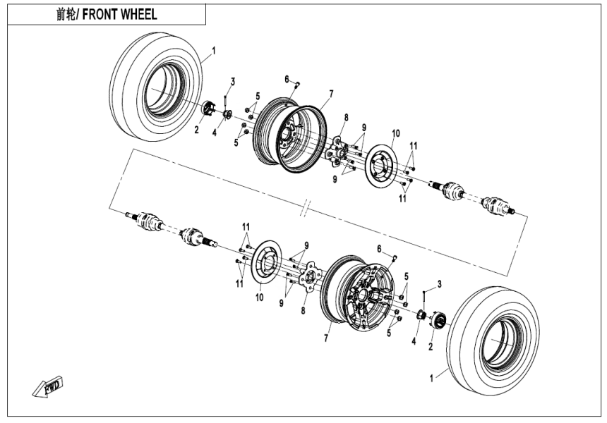 FRONT WHEEL CF600AU-3L-F07