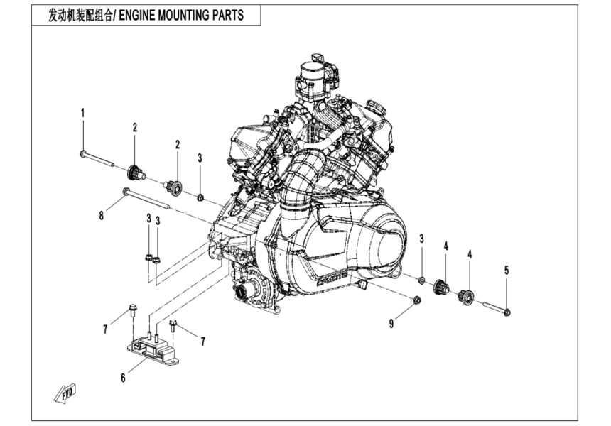 ENGINE MOUNTING PARTS CF1000SU-D-F00-1