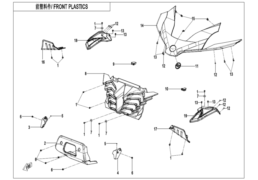 FRONT PLASTICS CF1000SU-D-F04-1