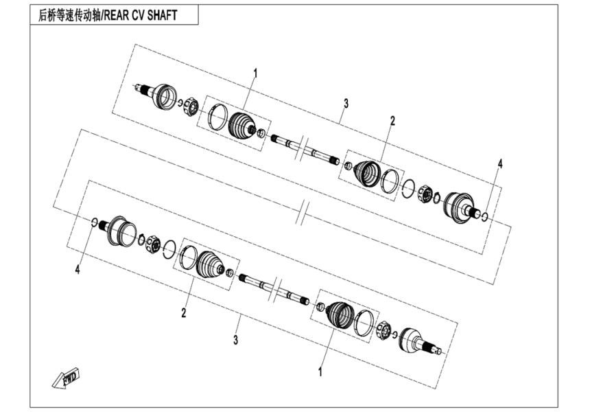 REAR CV SHAFT CF1000SU-D-F28