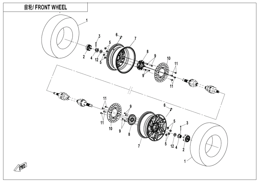REAR WHEEL CF1000SZ-3A-F11