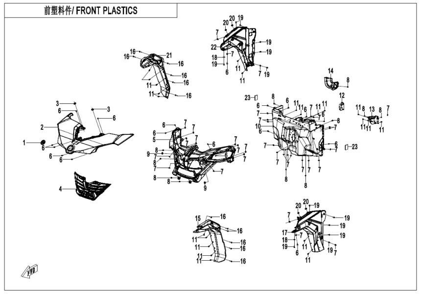 FRONT PLASTICS CF1000SZ-3L-F04-1