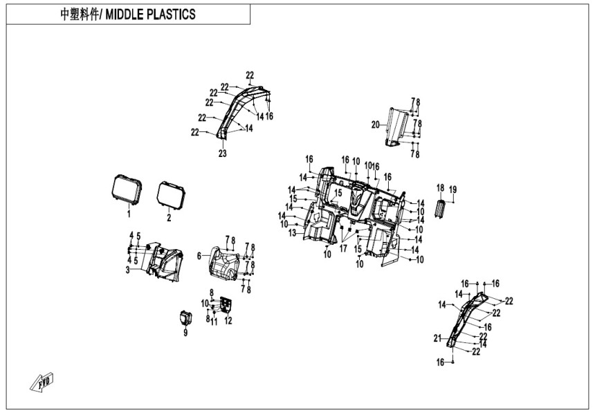 MIDDLE PLASTICS CF1000SZ-3L-F04-4