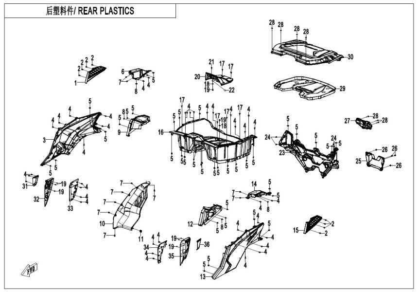 REAR PLASTICS CF1000SZ-3L-F04-5