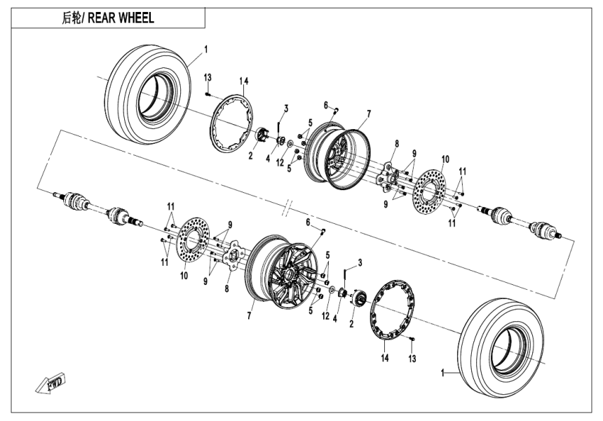 REAR WHEEL CF1000SZ-3L-F11
