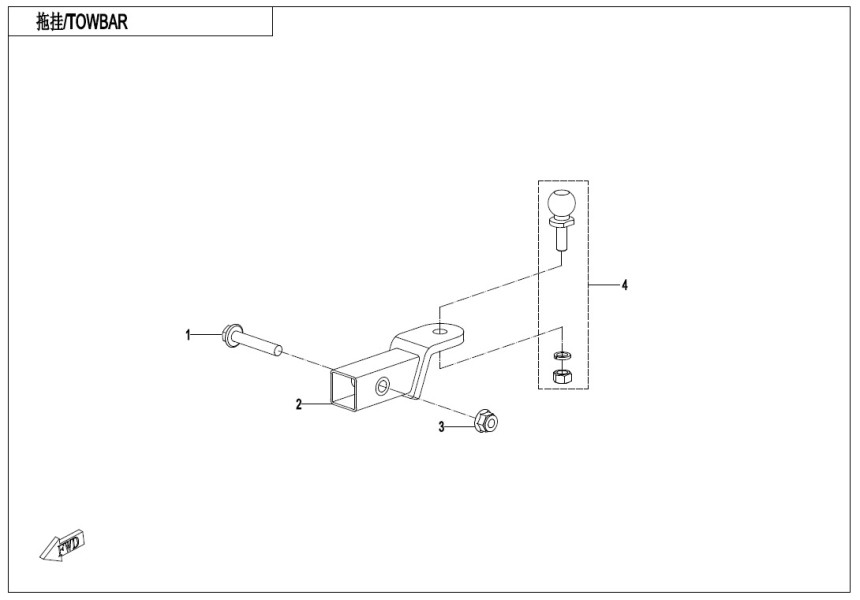 TOWBAR(BOLT CONNECTION) CF1000SZ-3L-F40-A