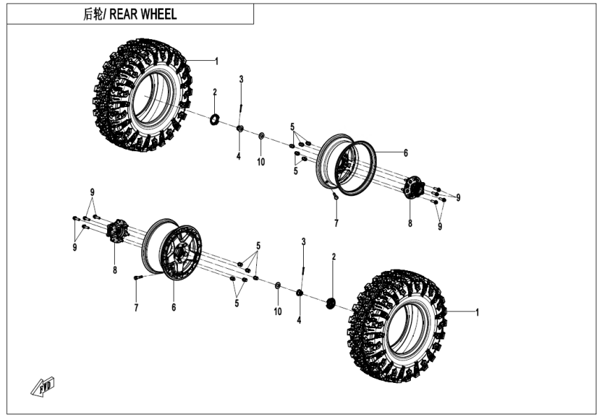 REAR WHEEL CF1000SZ-L-F11-A