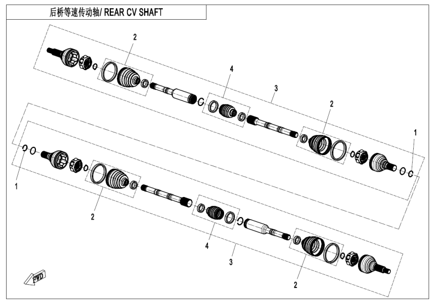 REAR CV SHAFT CF1000SZ-L-F28