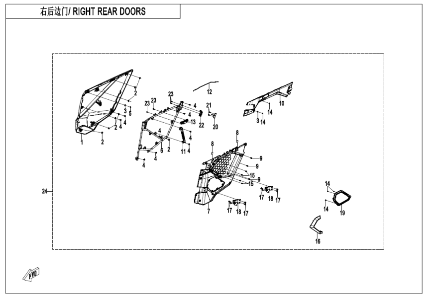 RIGHT REAR DOORS CF1000SZ-L-F37-3