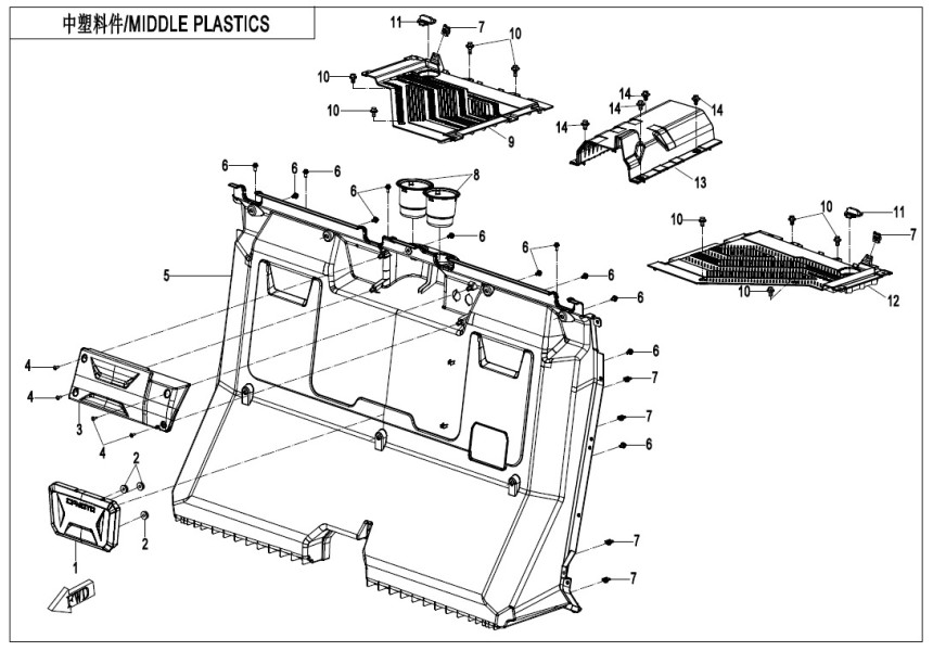 MIDDLE PLASTICS CF1000UU-2-F04-4