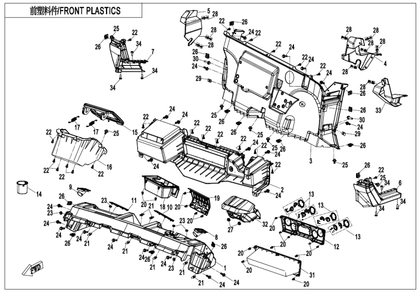 FRONT PLASTICS CF1000UU-F04-2-A-V1
