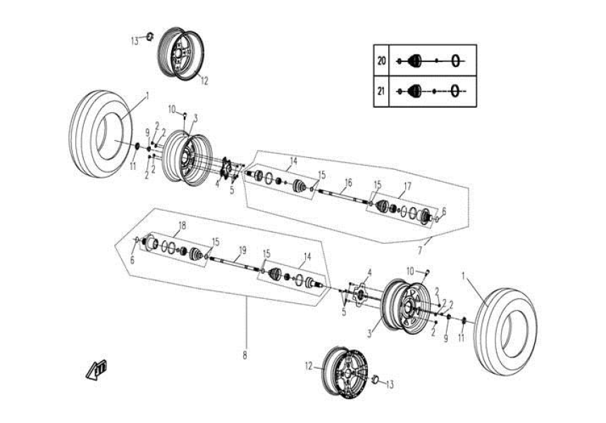 REAR WHEEL CF500-3-F09