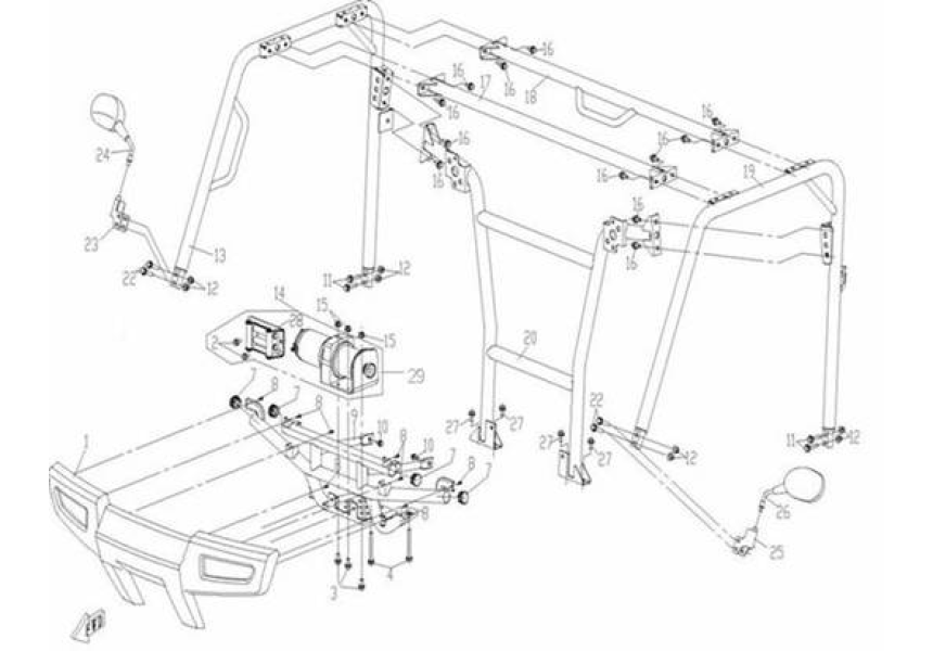 TOP FRAME & BUMPER CF500-3-F22