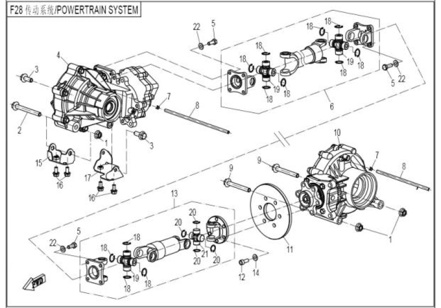TRANSMISSION SYSTEM CF500-3-F29-V1