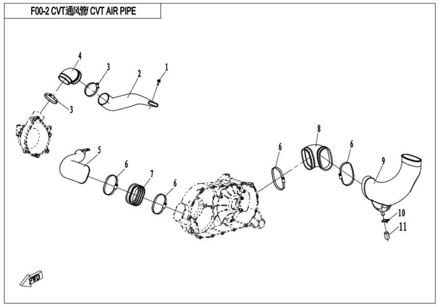 CVT AIR PIPE CF800-3-F00-2