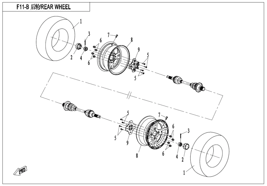 REAR WHEEL CF800-3-F11-B