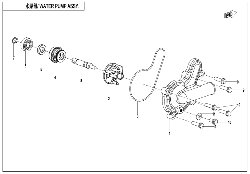 WATER PUMP ASSY UTV