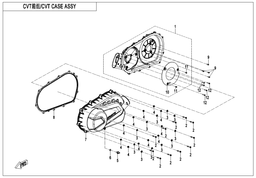 CVT CASE ASSY