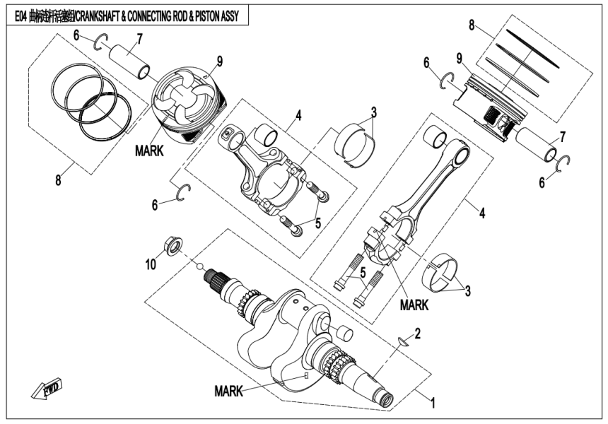 CRANKSHAFT & CONNECTING ROD & PISTON ASSY