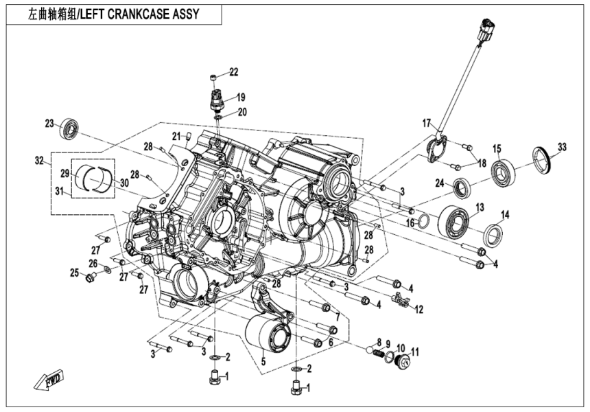 LEFT CRANKCASE ASSY