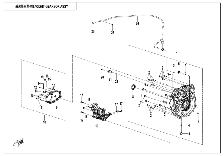 RIGHT GEARBOX ASSY 380Y-2A-E01-6