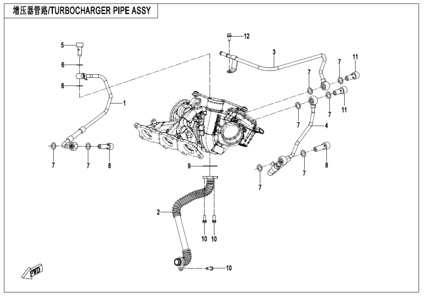 TURBOCHARGER PIPE ASSY 380Y-2A-E07-2