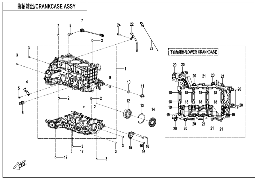 CRANKCASE ASSY(STANDARD) 380Y-3-E01-1-A