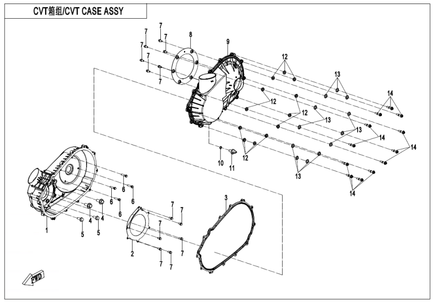 CVT CASE ASSY 380Y-3-E01-3