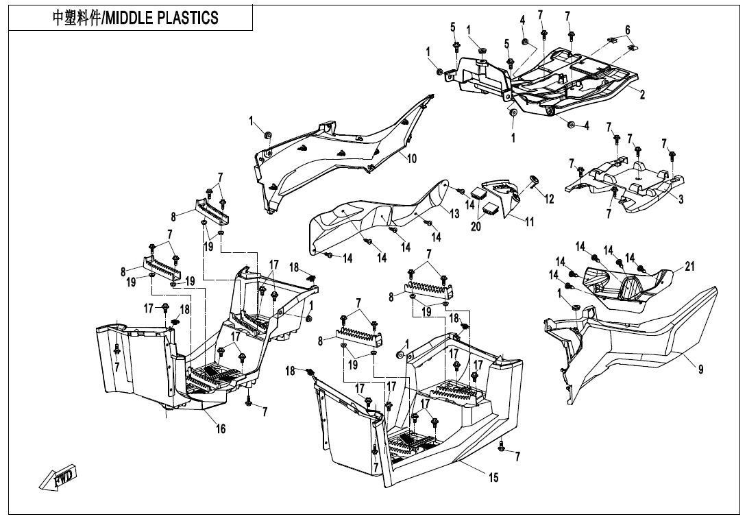MIDDLE PLASTICS CF1000AU-F04-3
