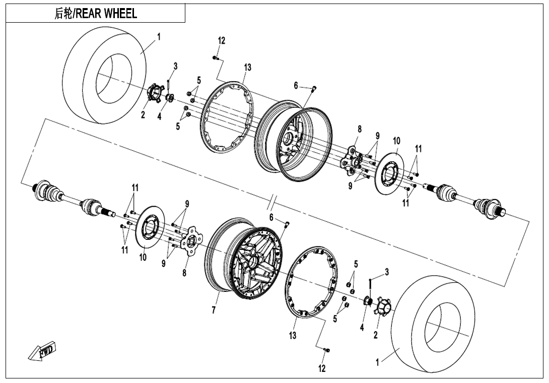 REAR WHEE(OVERLAND) CF1000AU-F11-B