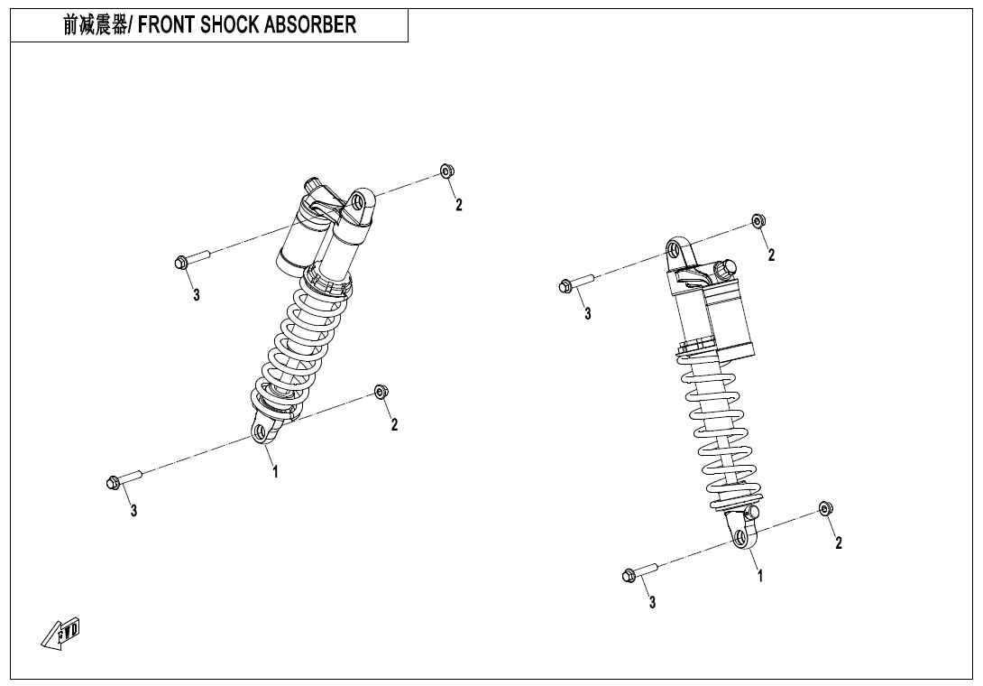 FRONT SHOCK ABSORBER(GAS ,YuAn) CF1000AZ-2-F05-2-A
