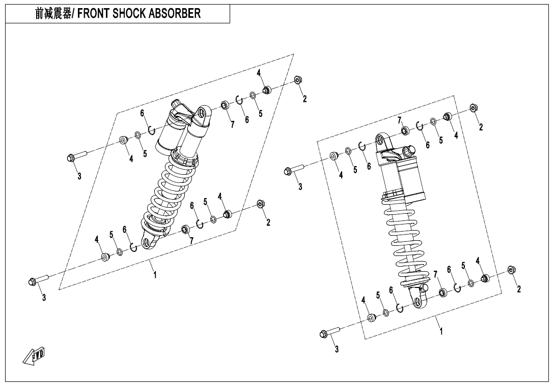 FRONT SHOCK ABSORBER(GAS,YiTong) CF1000AZ-2-F05-2-B