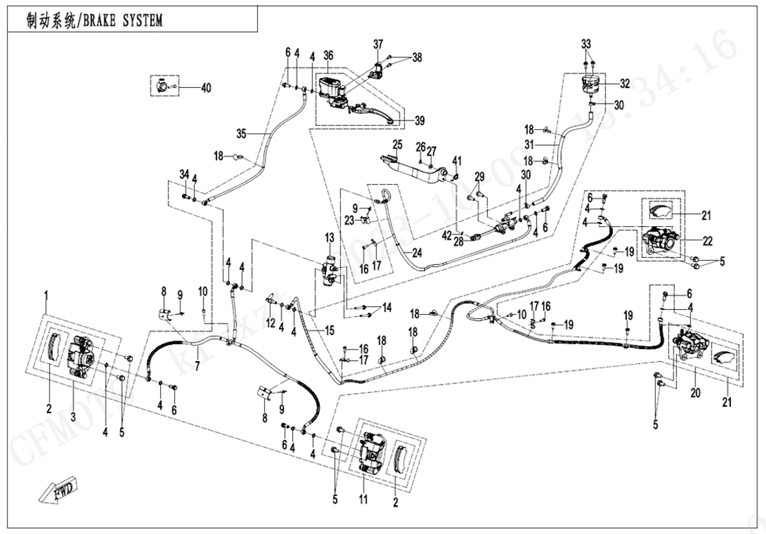 BRAKE SYSTEM-RH CF1000AZ-2-F08-A