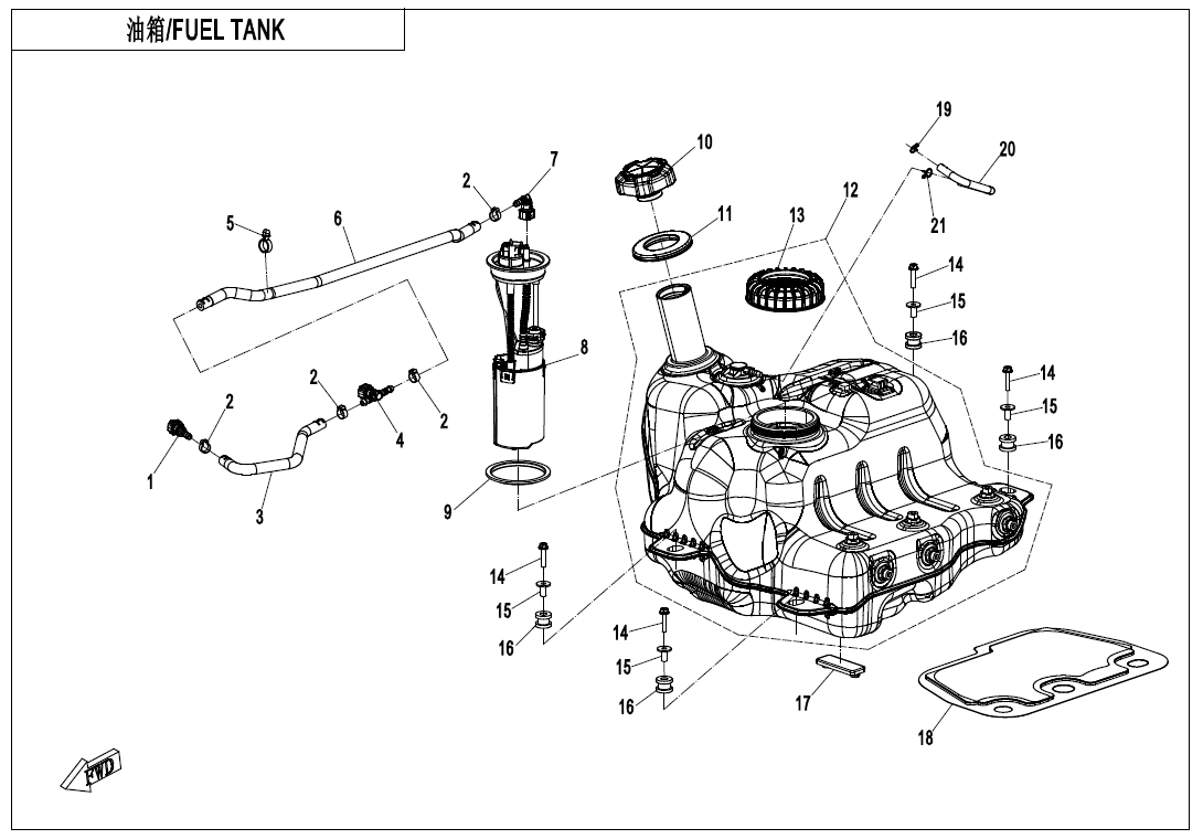 FUEL TANK CF1000AZ-2-F12
