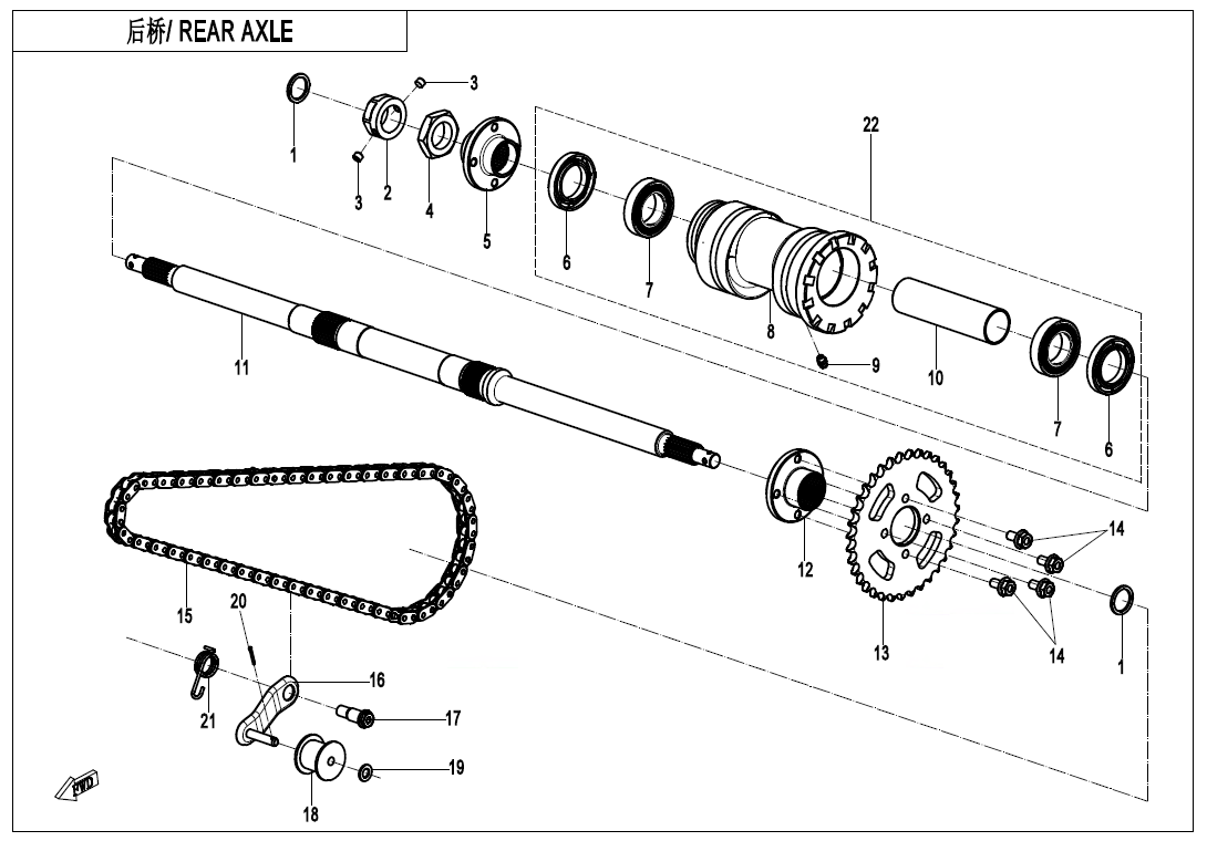 REAR AXLE CF110AY10-F33