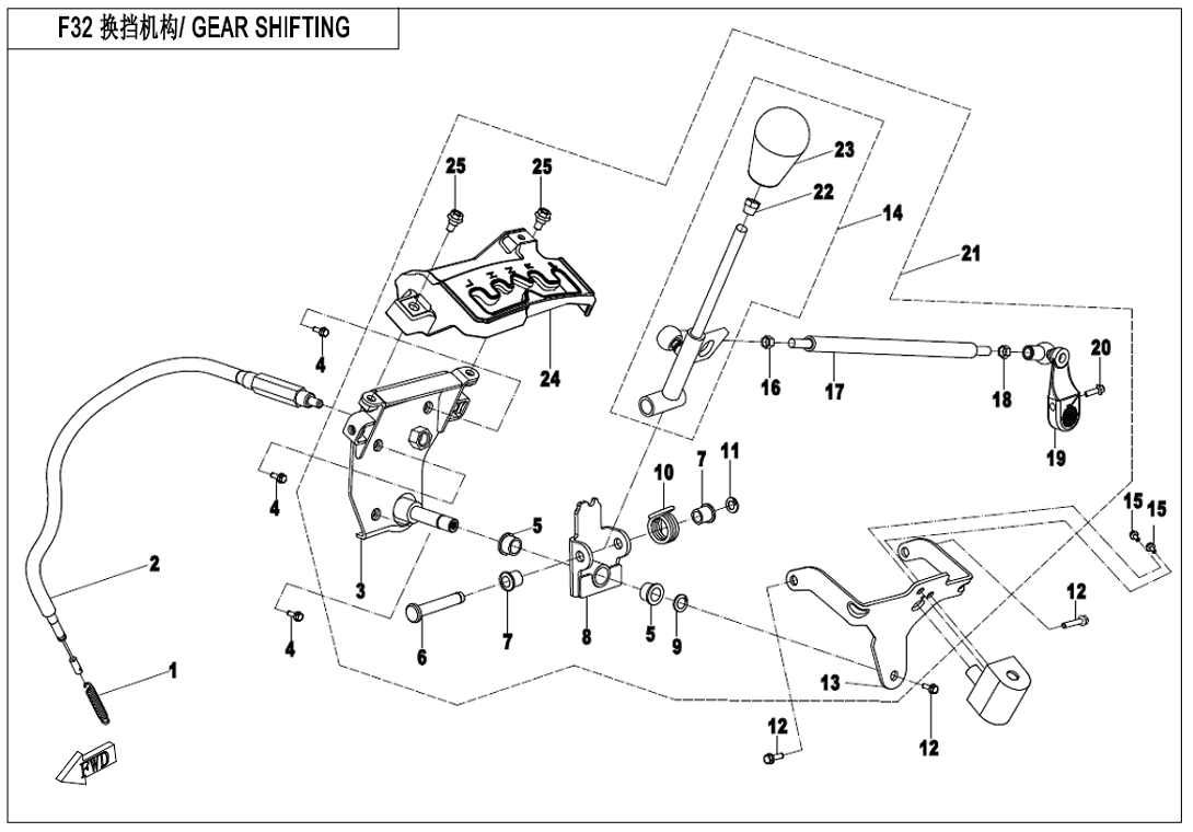 GEAR SHIFTING CF400AU-L-F32