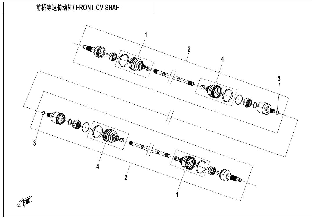 FRONT CV SHAFT CF400AZ-3L-F27