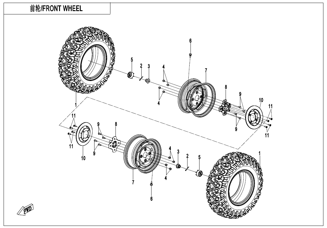 FRONT WHEEL(ALUMIN) CF400AZ-7L-F07-A